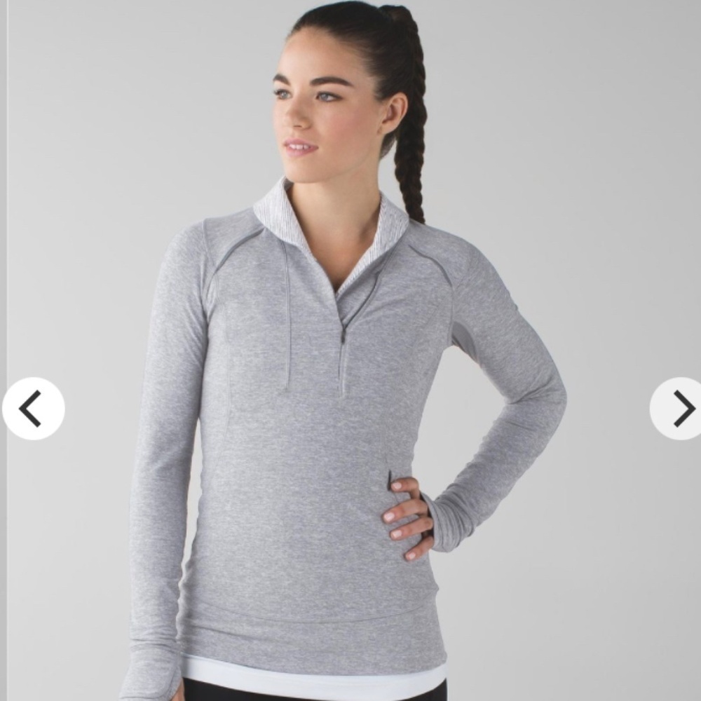 Lululemon Think Fast Pullover Size 4 Gray